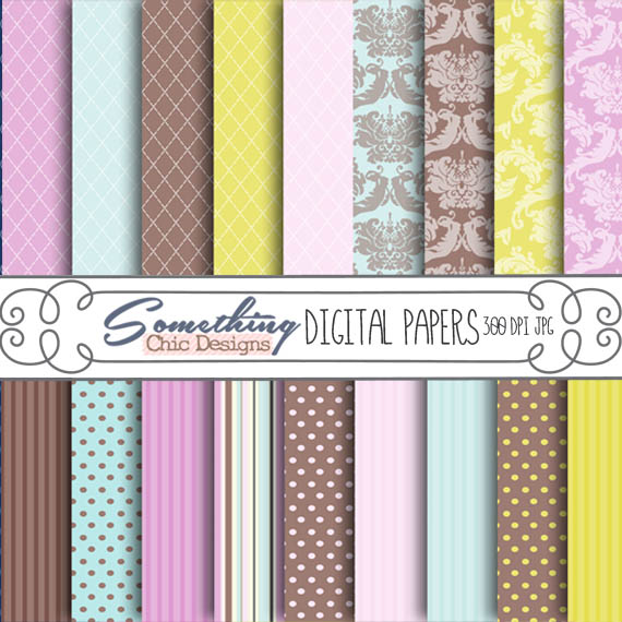 Chic Blossom Digital Backgrounds by Something Chic Designs