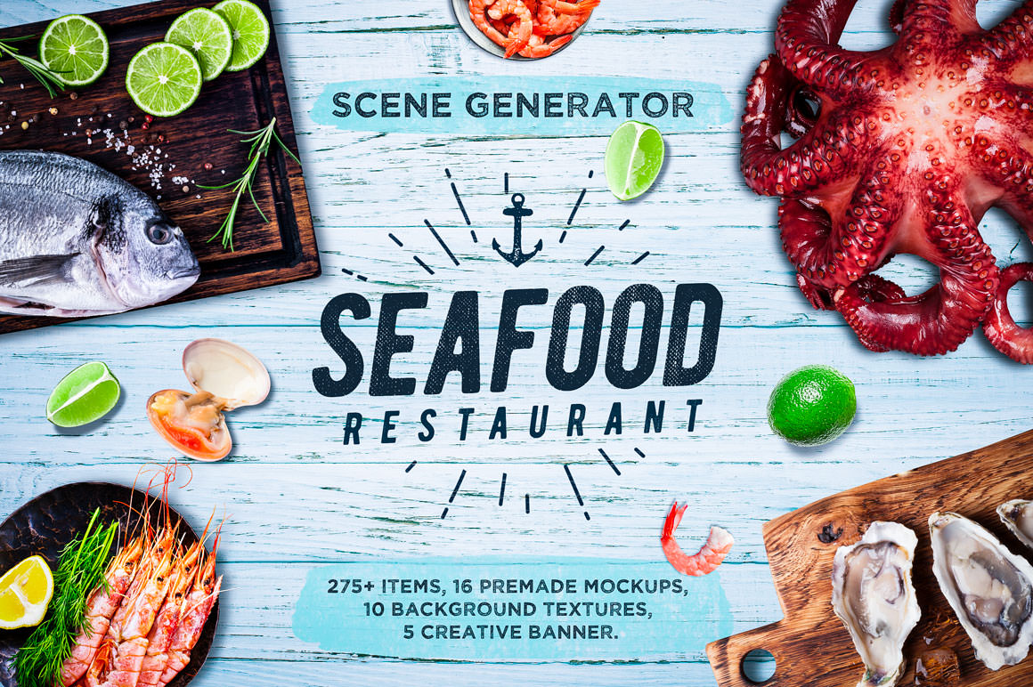 Seafood Scene and Mockup Creator