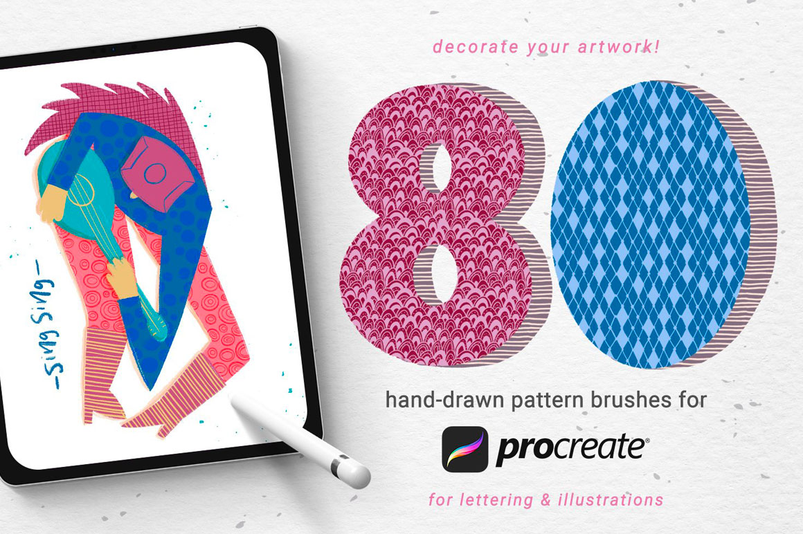 Hand-drawn patterns for Procreate