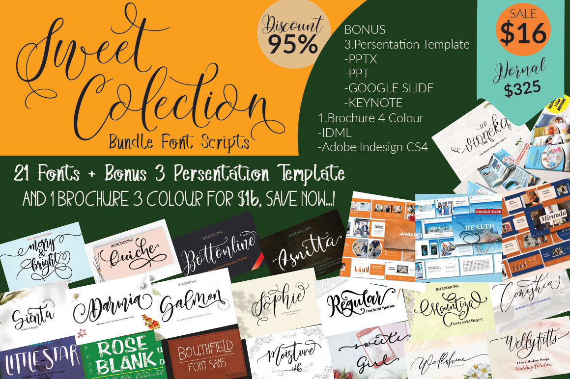 Sweet Collection Bundle Font Scripts