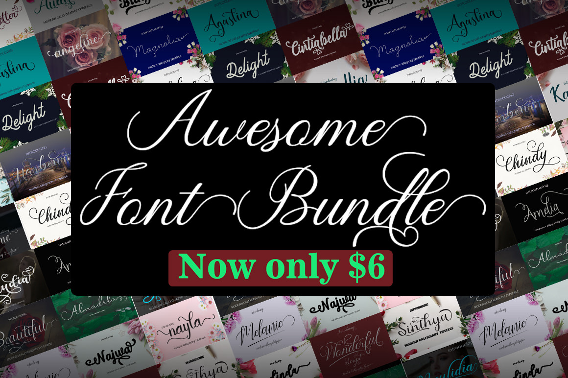 Awesome font bundle - 27 fonts for only $6