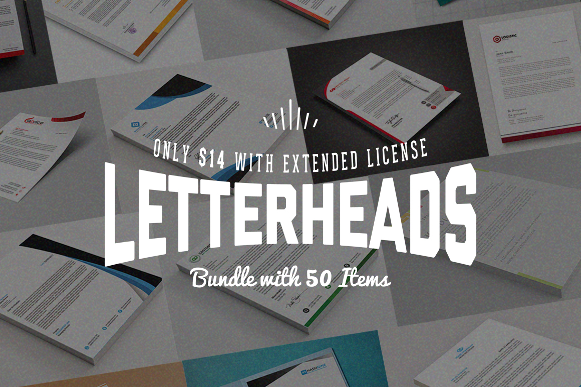 50 Letterheads with Extended License - Only $14