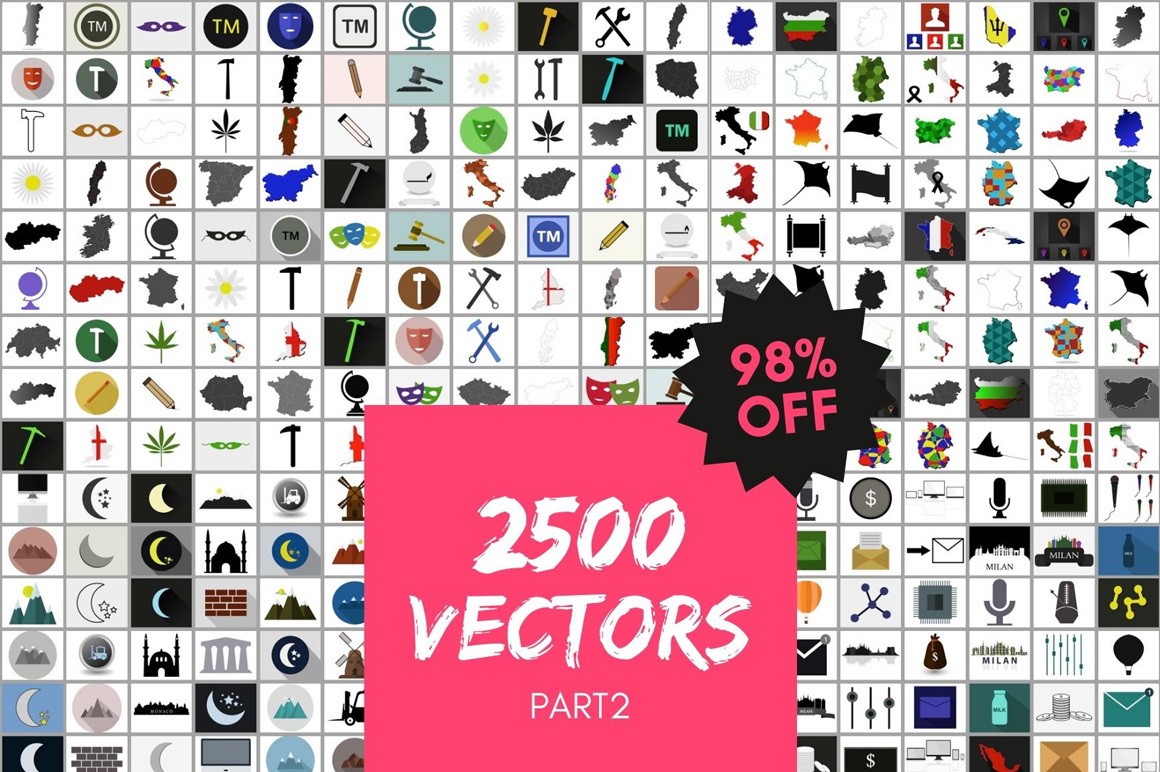 Download 2500 Vectors in one Bundle