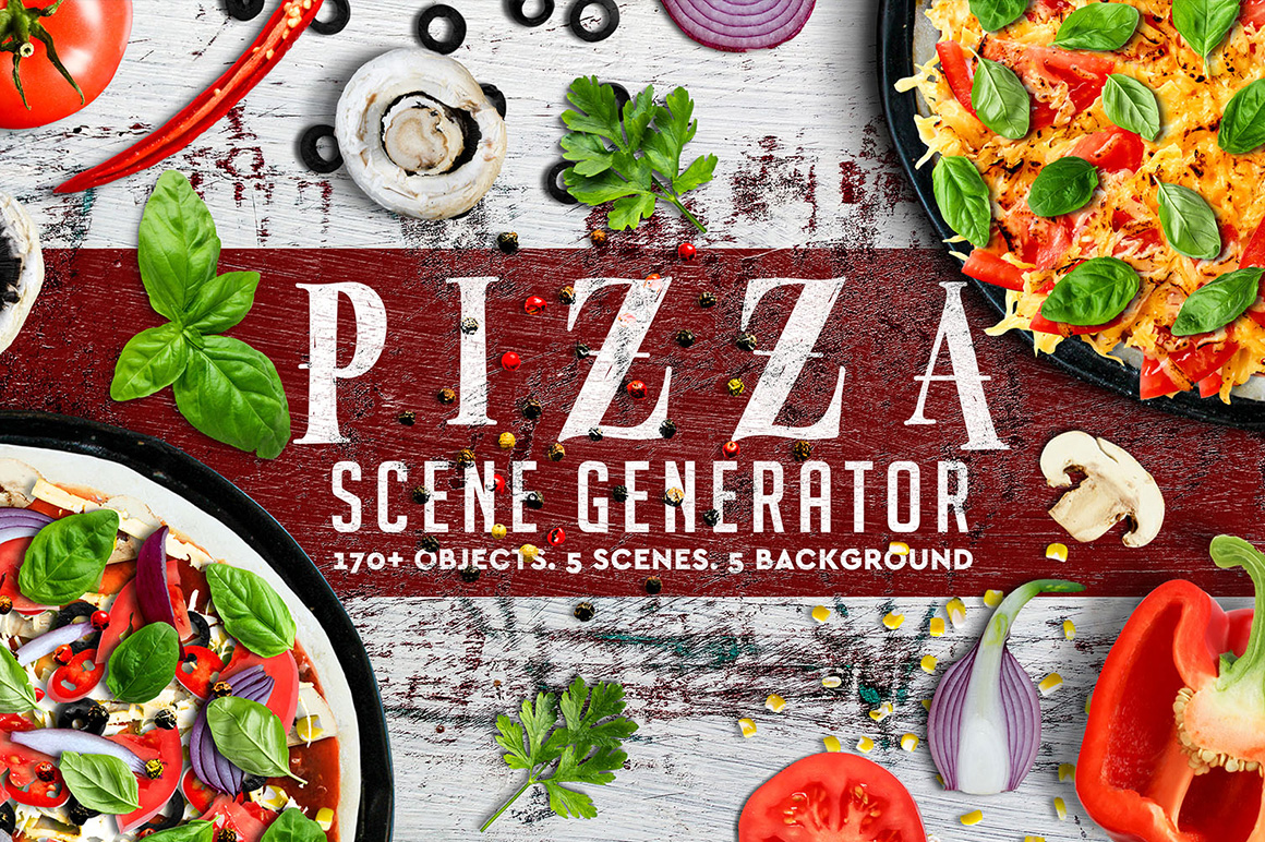 Pizza Scene Generator with 170+ Isolated elements