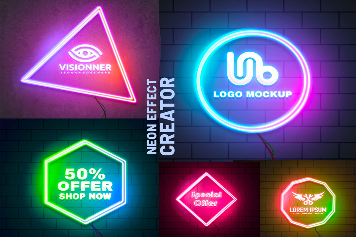 Neon text effect and neon logo effects in seconds