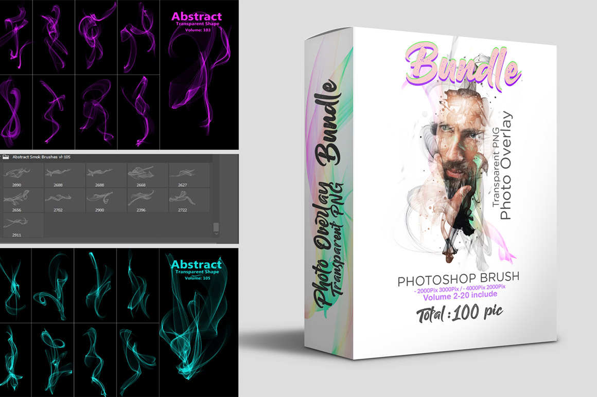 Abstract Motion Brush and PNG Bundle