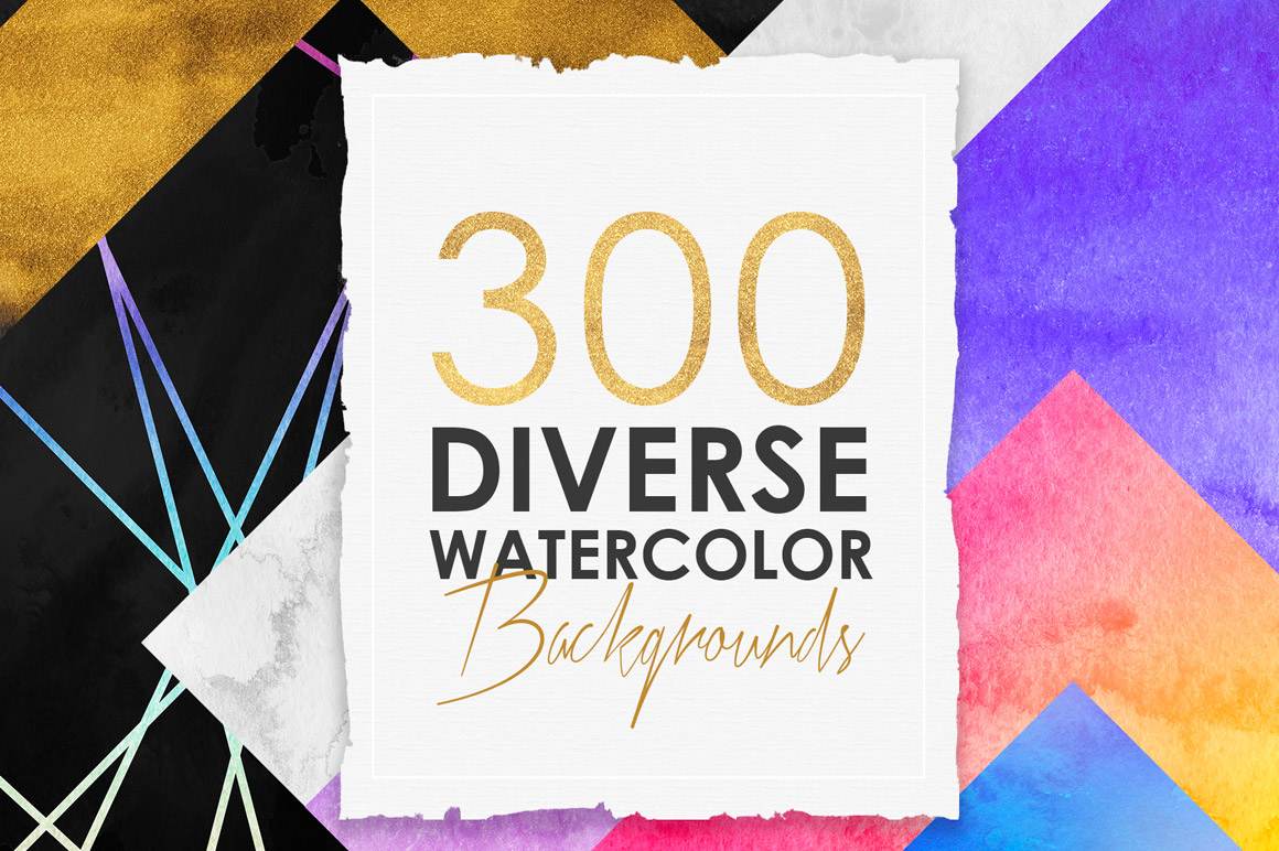 300 Diverse Watercolor Backgrounds