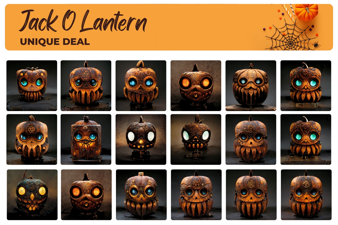 Get a UNIQUE Jack o Lantern pack with graphics for Halloween