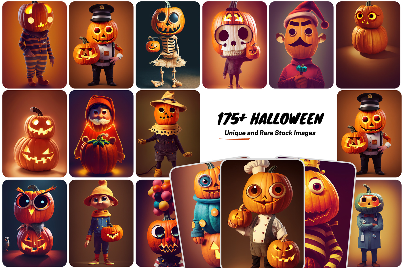 Rare halloween graphic bundle - Anthropomorphic Halloween Graphics