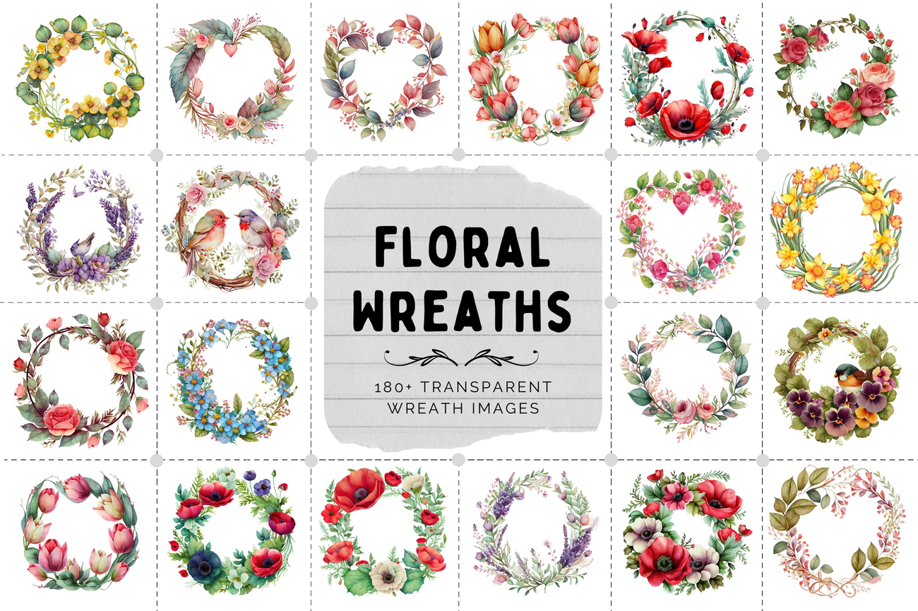 Enhance Your Designs with 180+ Stunning Floral Wreath Transparent Images