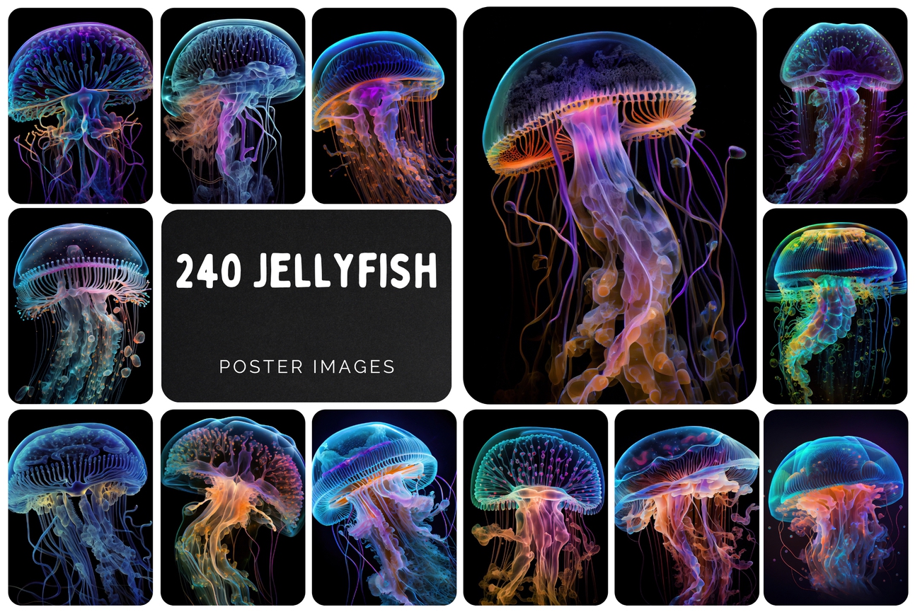 Bring the Magic of the Sea to Your Walls with Our Glow Jellyfish Image Pack