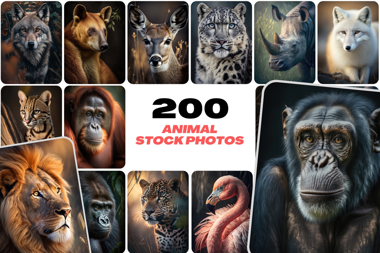 Download 200 Unique Animal Images with Commercial License