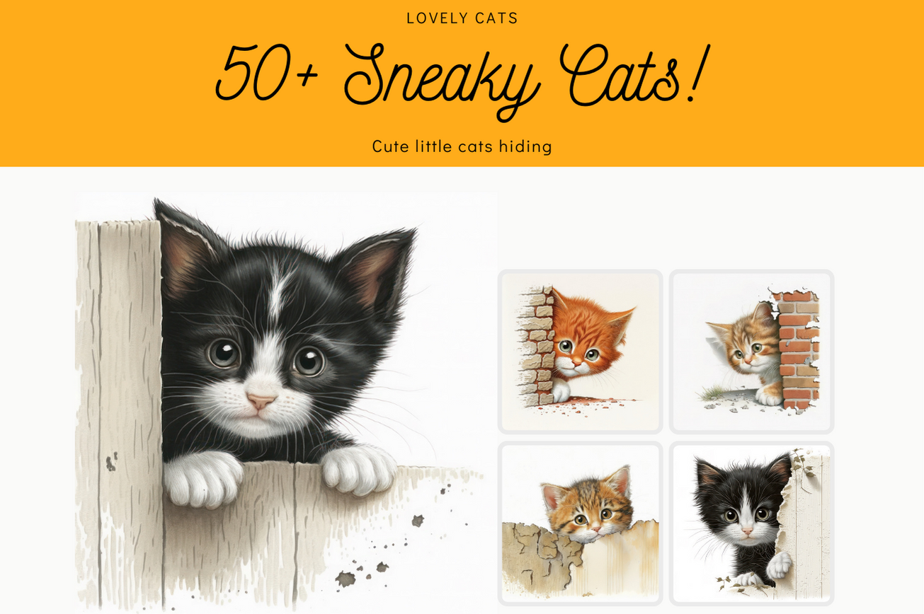 Peekaboo Cats: Adorable Collection of 50 Playful Feline Images