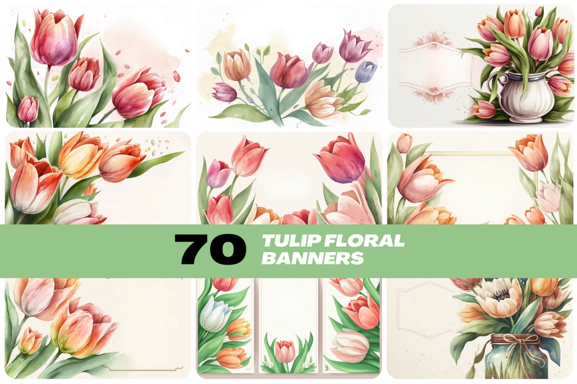 70 Stunning Tulip Images Bundle: Perfect for Banners & Cards