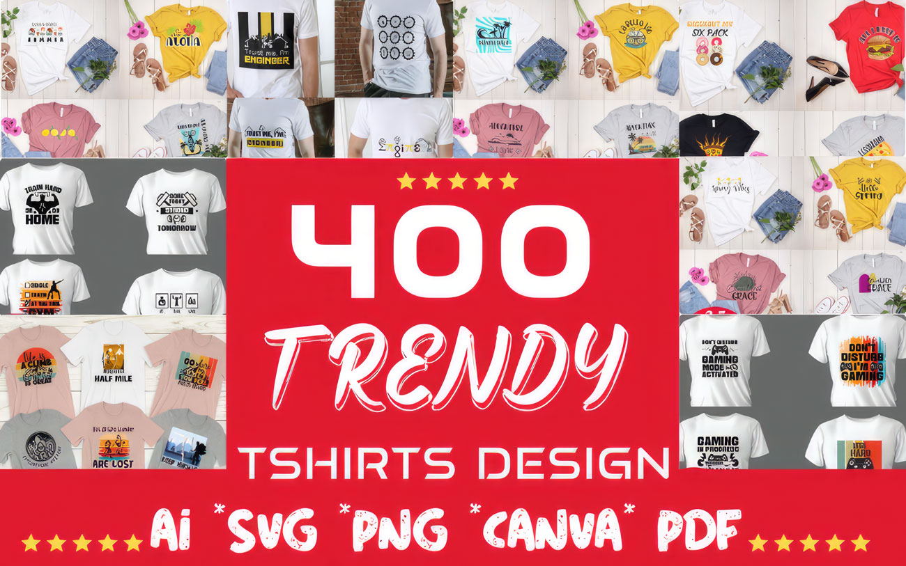 400 Humorous & Fashionable T-Shirt Designs for Unforgettable Apparel and Merchandise