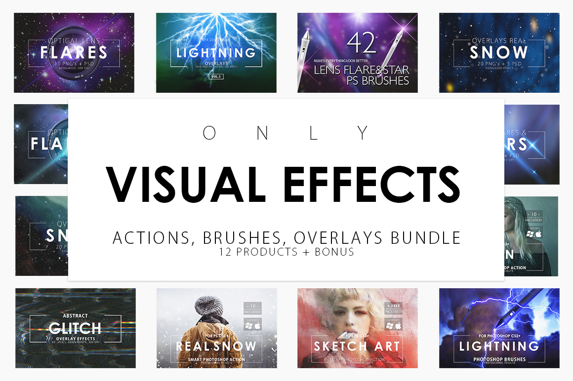 Only Visual Effects Bundle - Actions, Brushes, Overlays