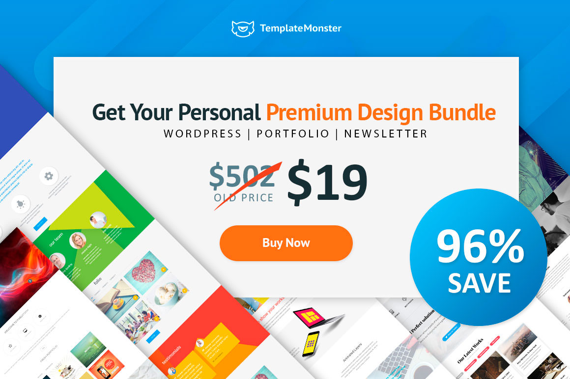 Premium Design Bundle from TemplateMonster | Download 10 Items for $19 ONLY