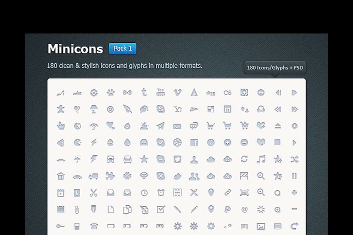 Download 987 Glyphs and Vector Icons - only $19!