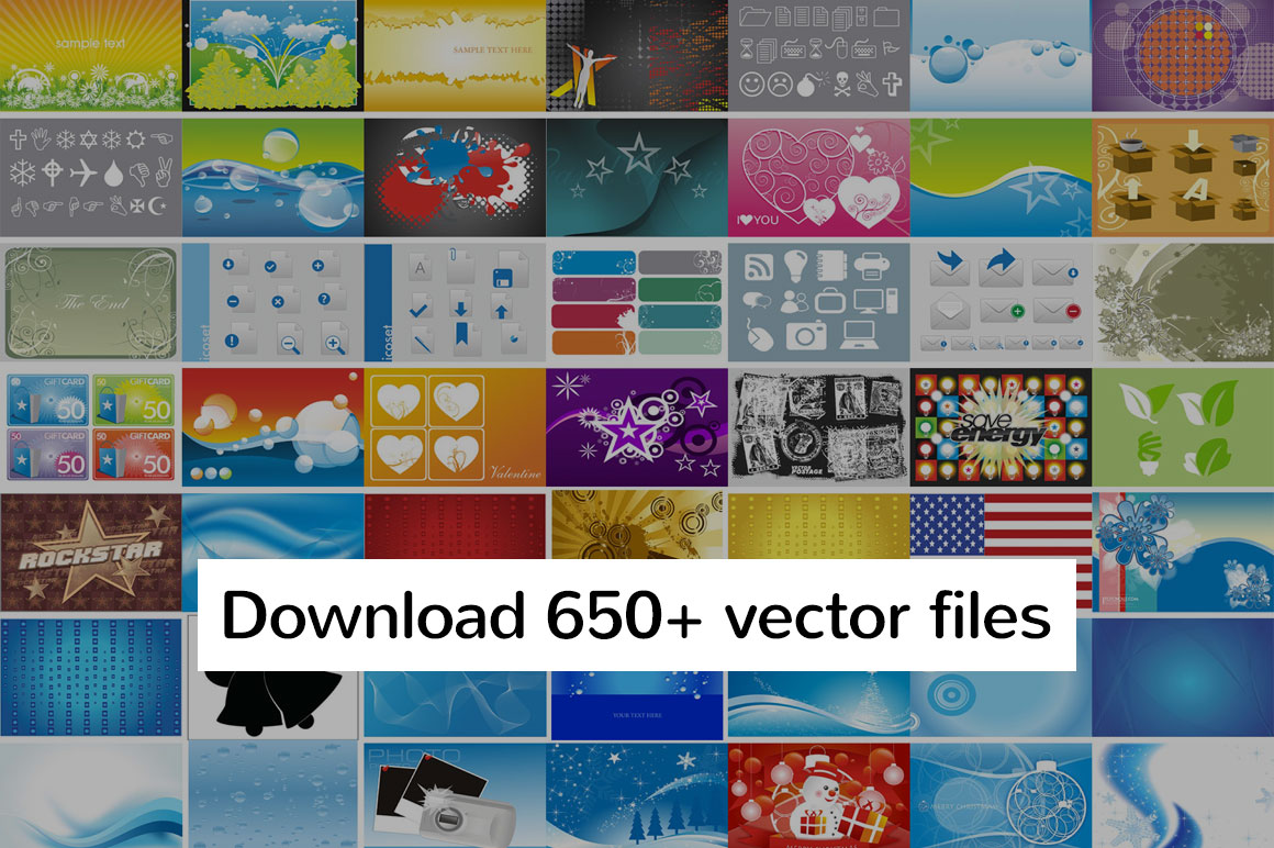 Download 650+ vector files and clipart vectors for only $19