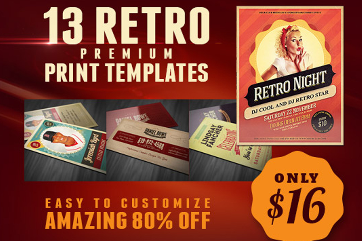 Retro Print Templates vol.2 - 80% Off