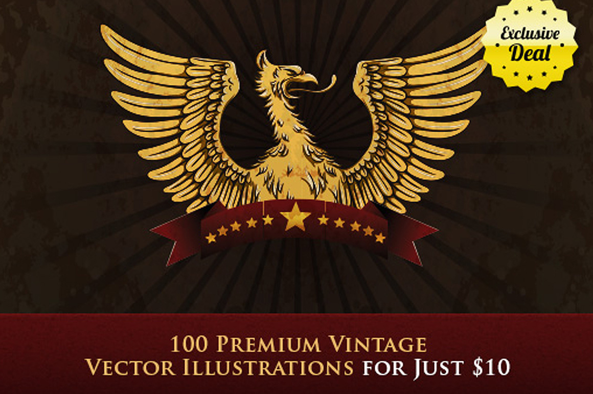 100 Vintage Vector Illustrations with an Extended License – Just $10