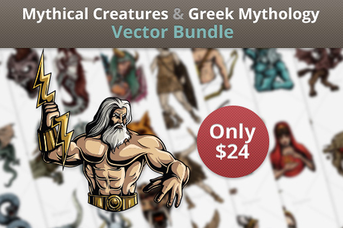 Mythical Creatures & Greek Mythology Vector Bundle – Only $24