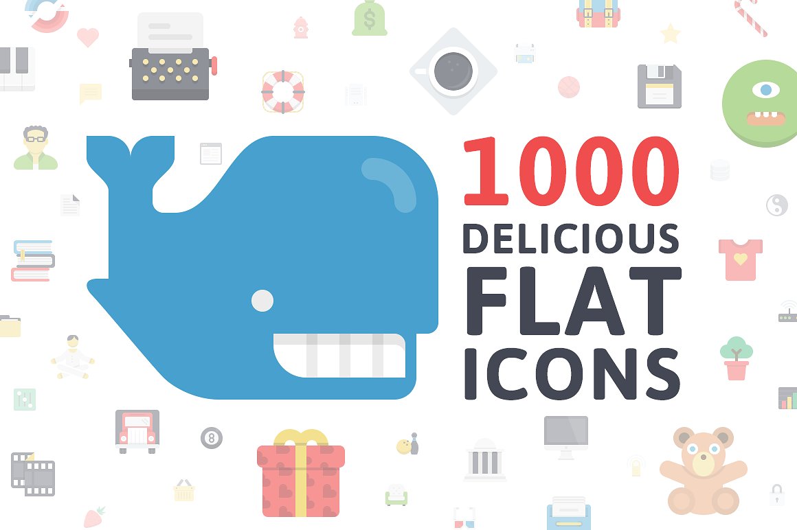 Flatilicious – 1000 Flat & Delicious Vector Icons