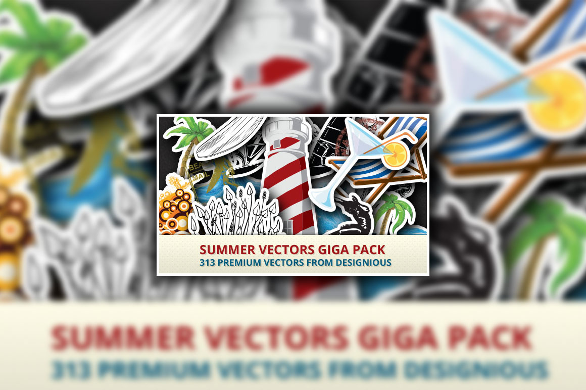 Summer Vectors Giga Pack 313 Premium Items - Only $20