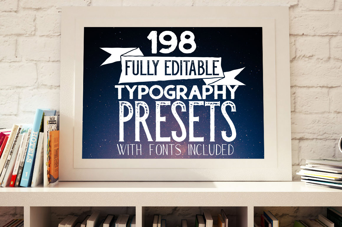 198 Fully Editable Typography Presets with Fonts – Just $24