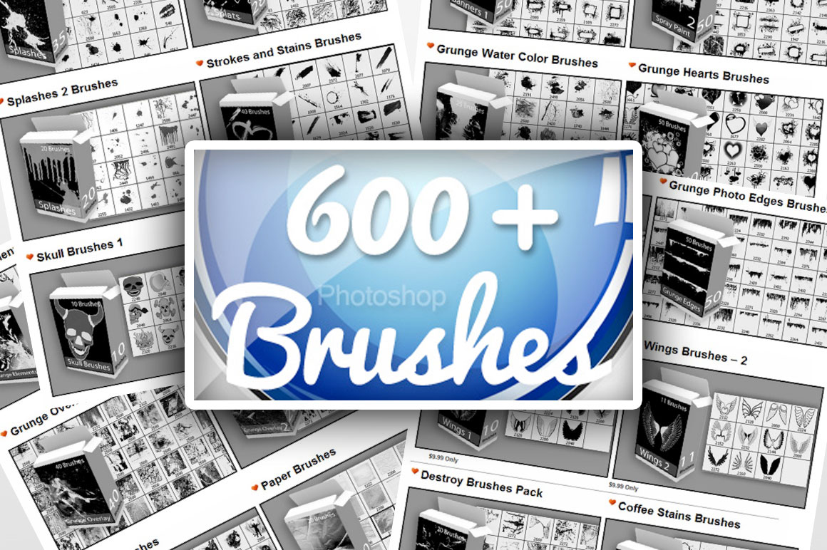 600 Grunge Photoshop Brushes