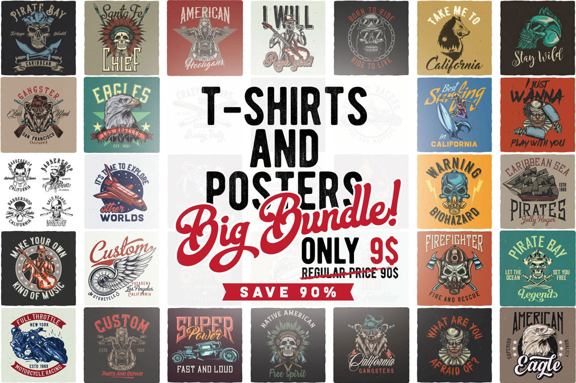 T-shirts and posters bundle